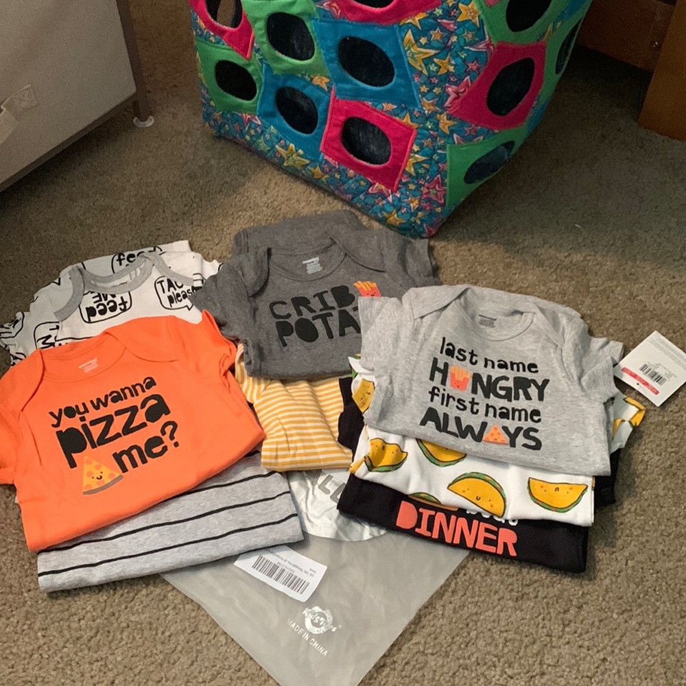 BRAND NEW, 12 month onesies
